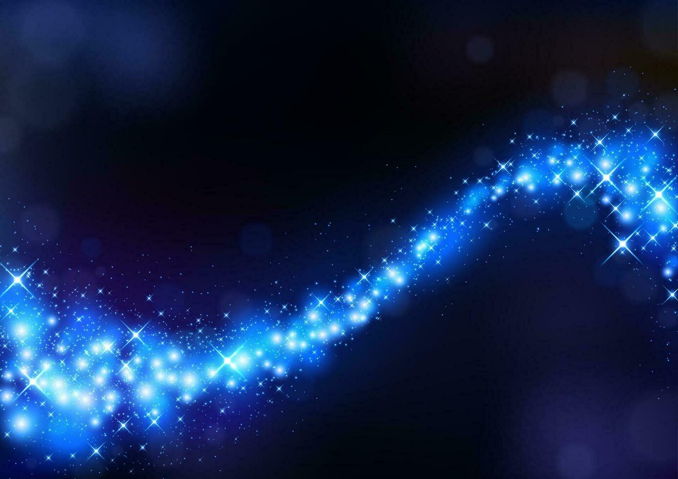 Magic Blue Glitter Background, Vector Illustration
