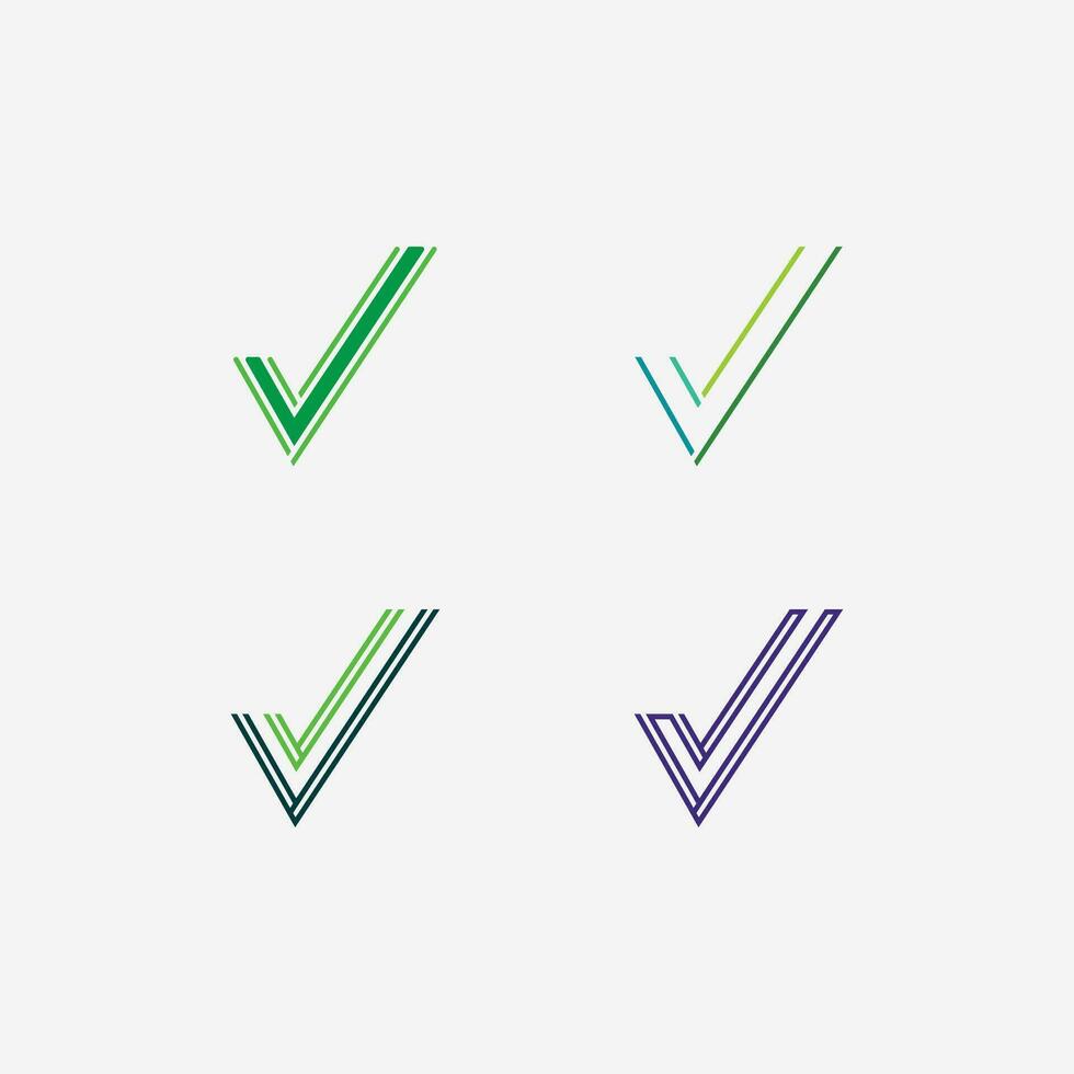 check mark symbol and logo icon vector