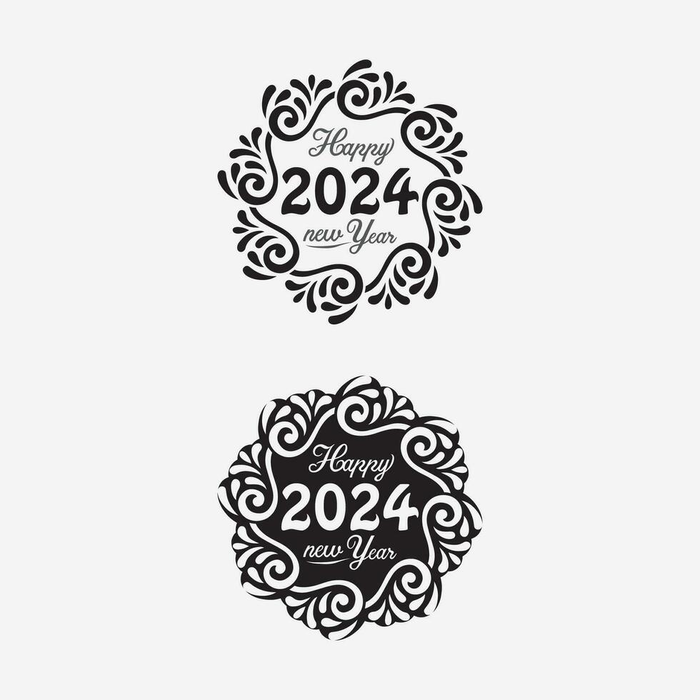 2024 New Year and Christmas logo  2024 number design and illustration vector