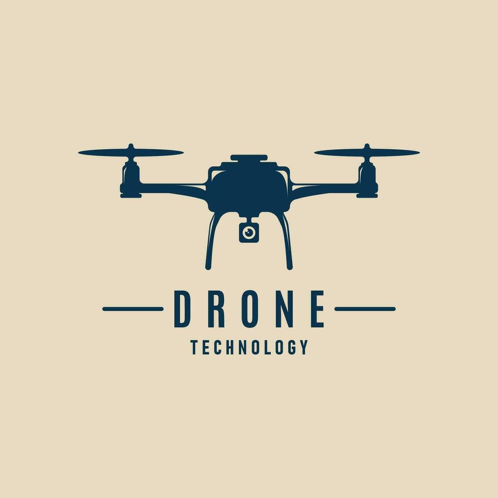 drone logo minimalist design template, with camera vector  illustration design