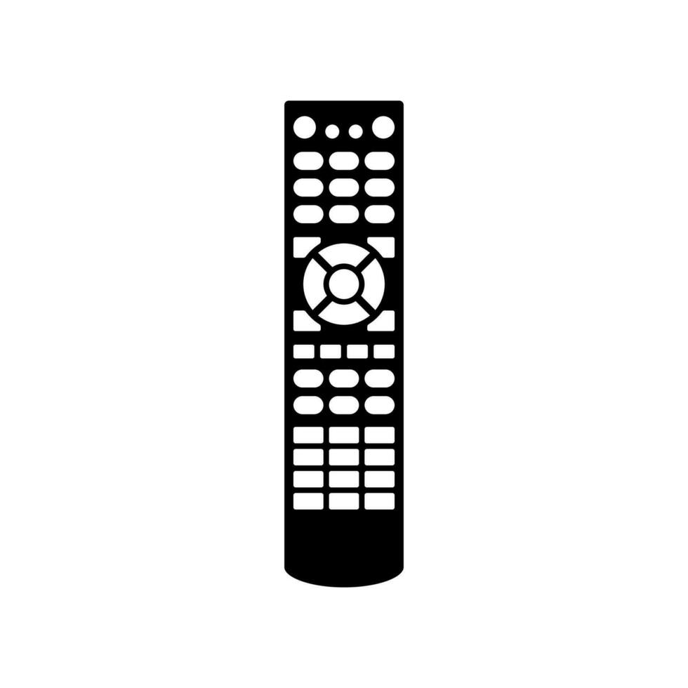 TV remote control icon device isolated on white background. Television technology channel surfing equipment with buttons. Distance media keyboard communication controller technology. Vector. vector