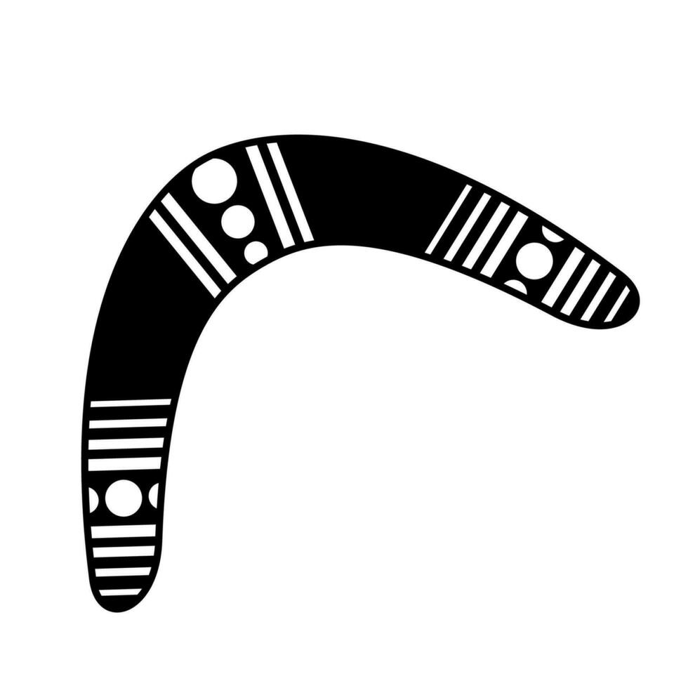 tradicional de madera bumerang icono aislado en blanco antecedentes. australiano nativo caza y deporte arma. aborigen de madera bumerang. vector ilustración.
