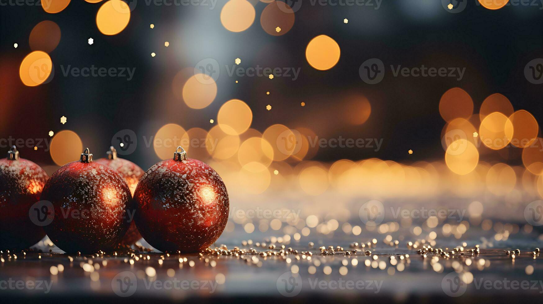 Christmas background with christmas decorations and space for text. Generative AI photo