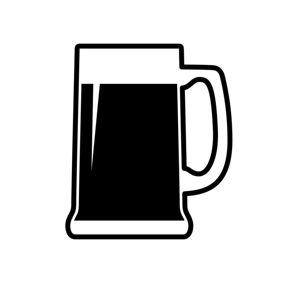 Beer glass icon isolated on white background. Mug of beer, Alcohol drink. Design element for logo, label, sign, poster, t shirt. Vector illustration