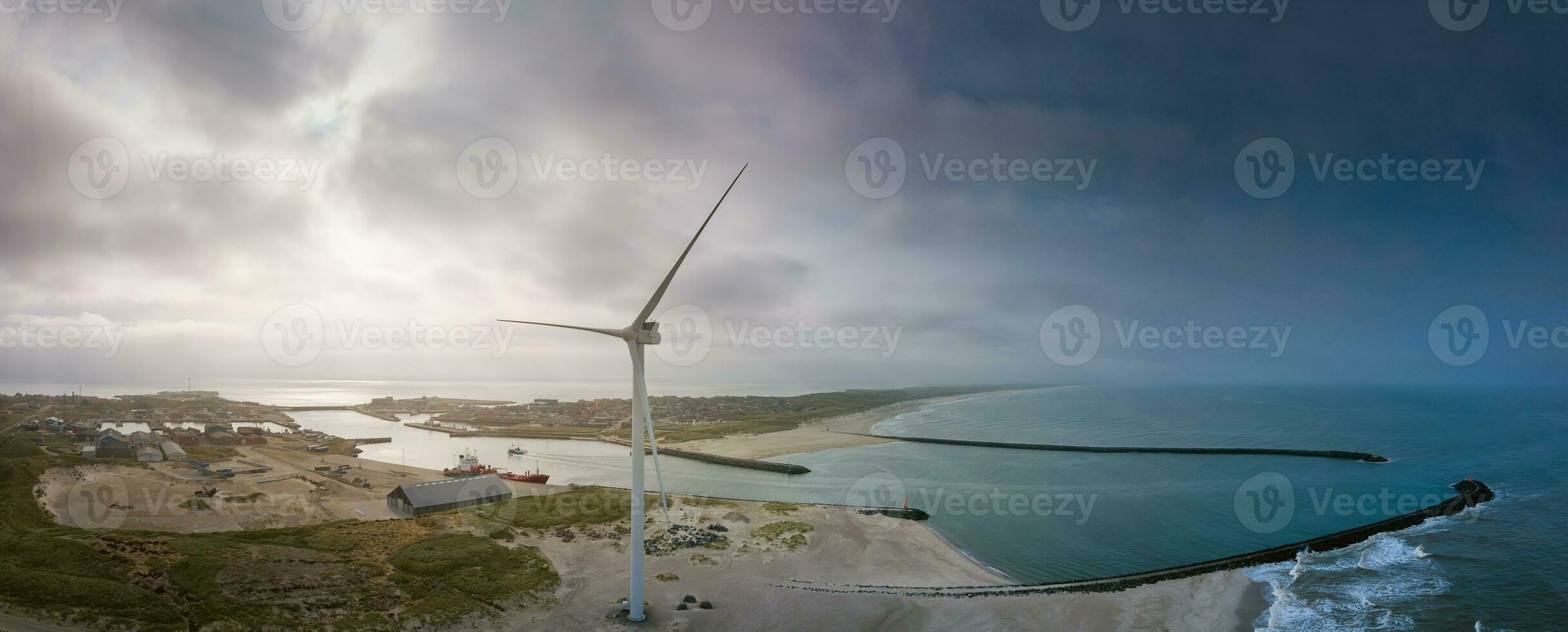 Aerial view of Hvide Sande in Denmark photo