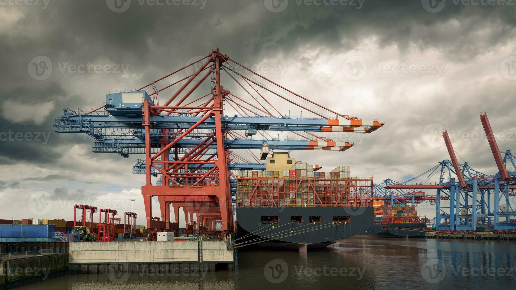 Container terminal in the port of hamburg photo