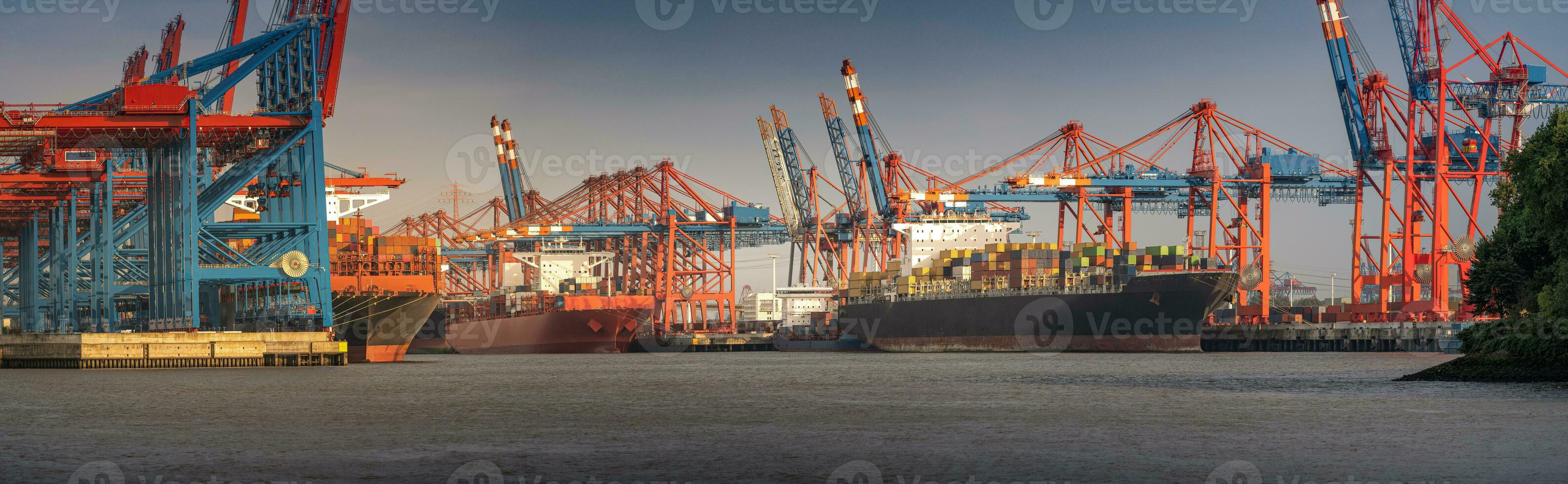 Container terminal in the port of hamburg photo