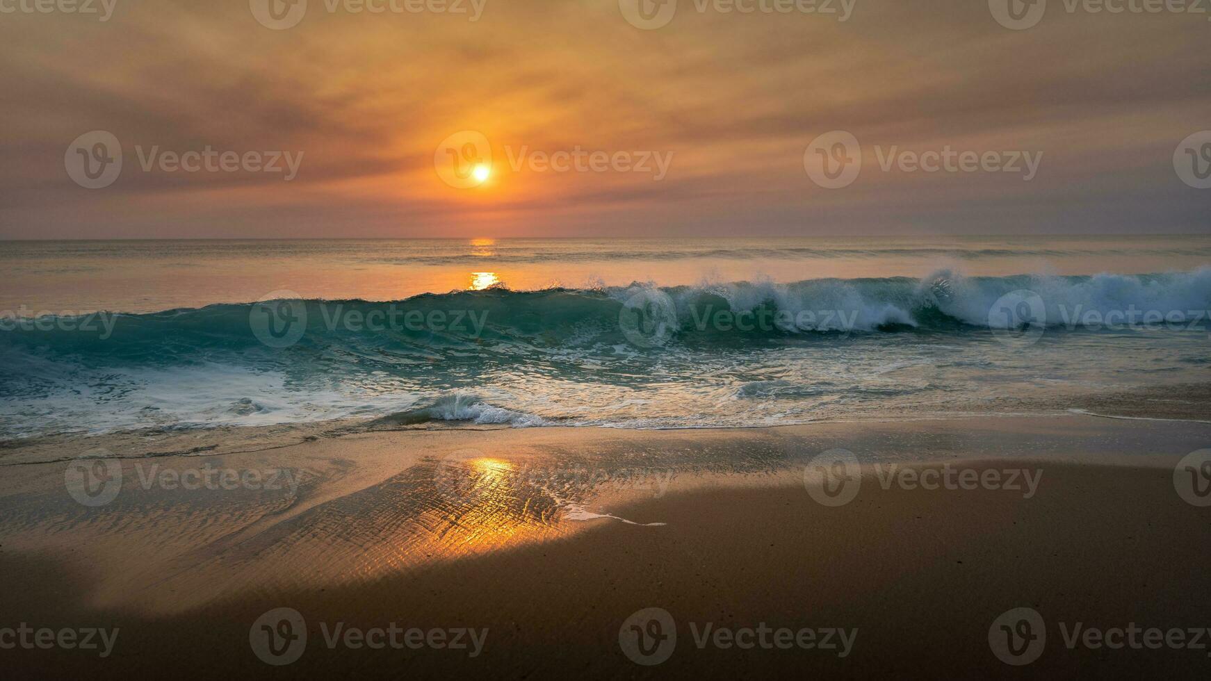 Sunset on the beach photo