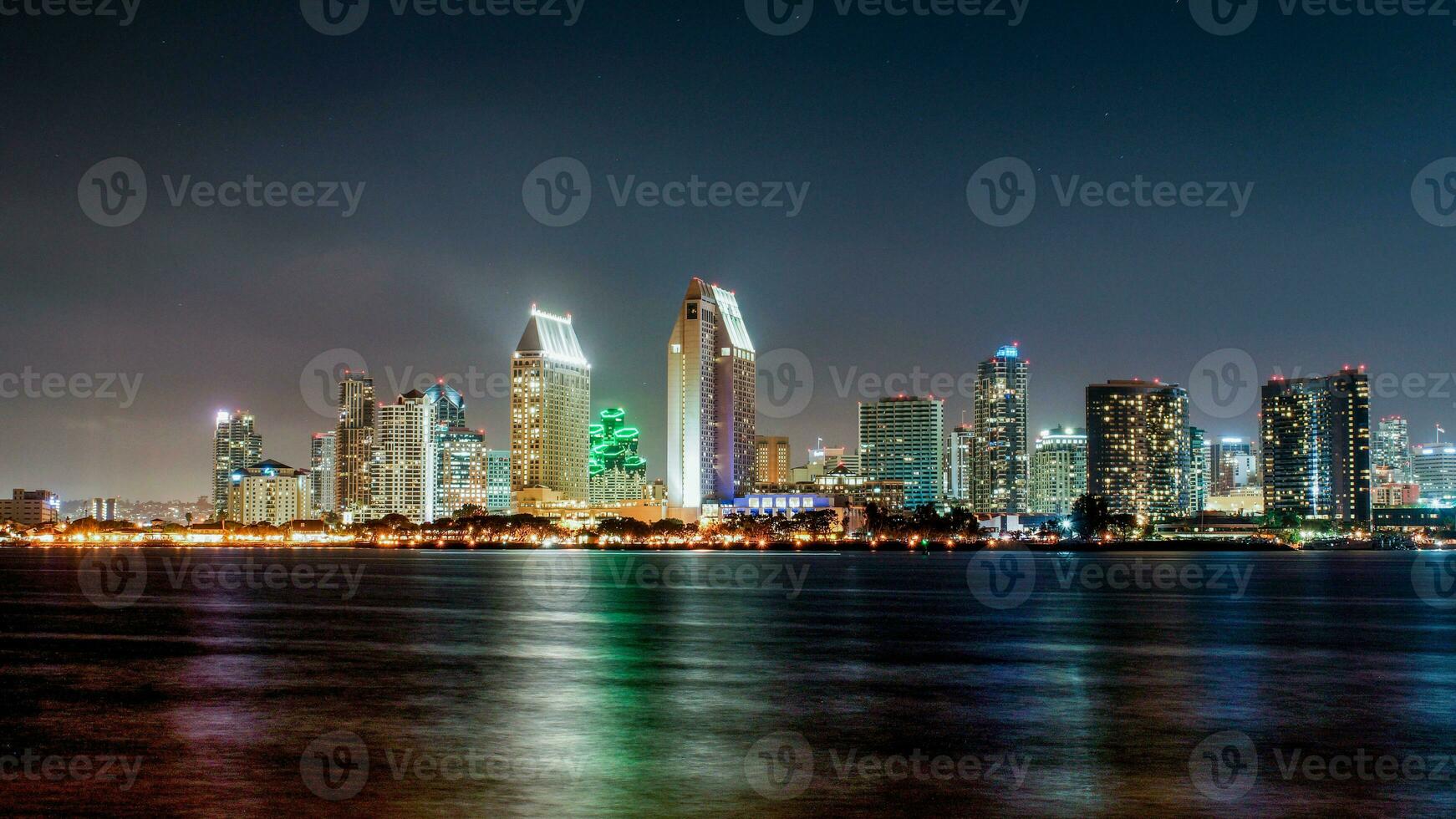 Skyline from San Diego CA at Night photo