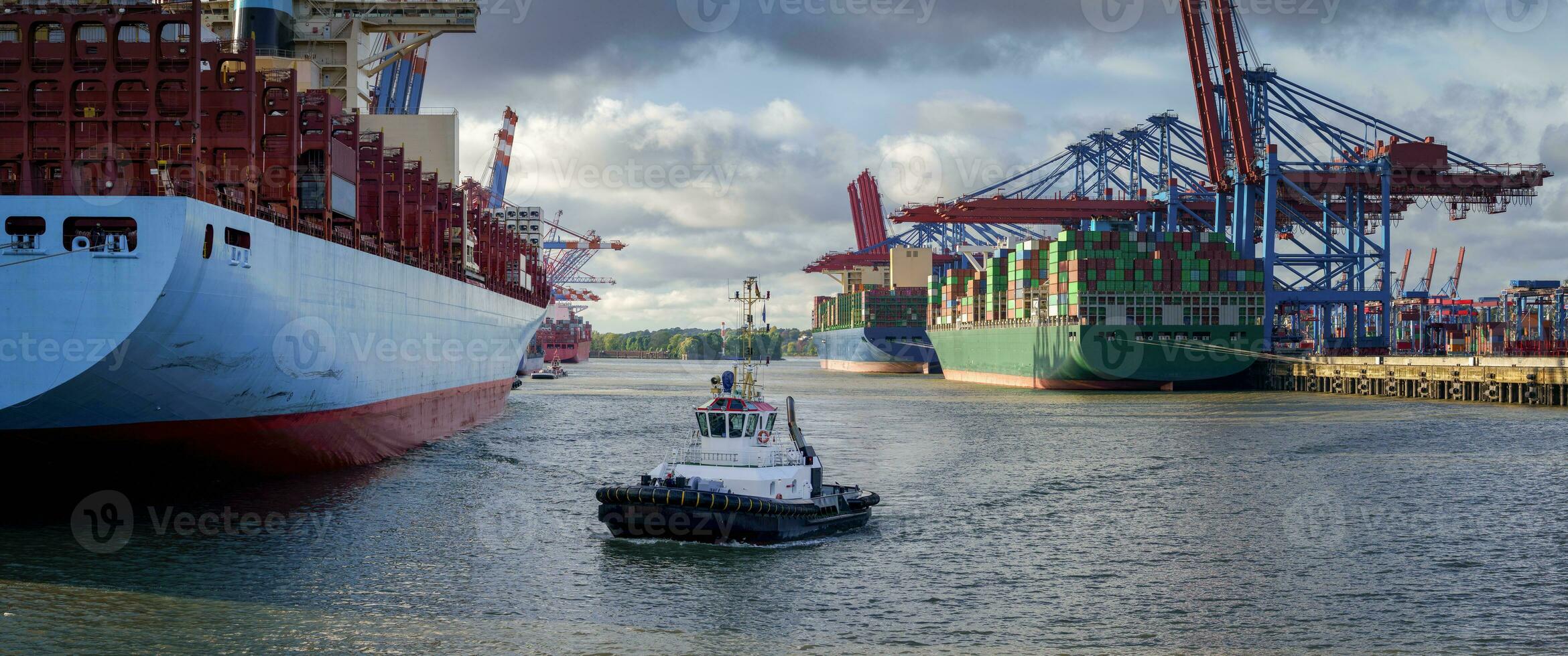 large container terminal in Hamburg in good weather photo