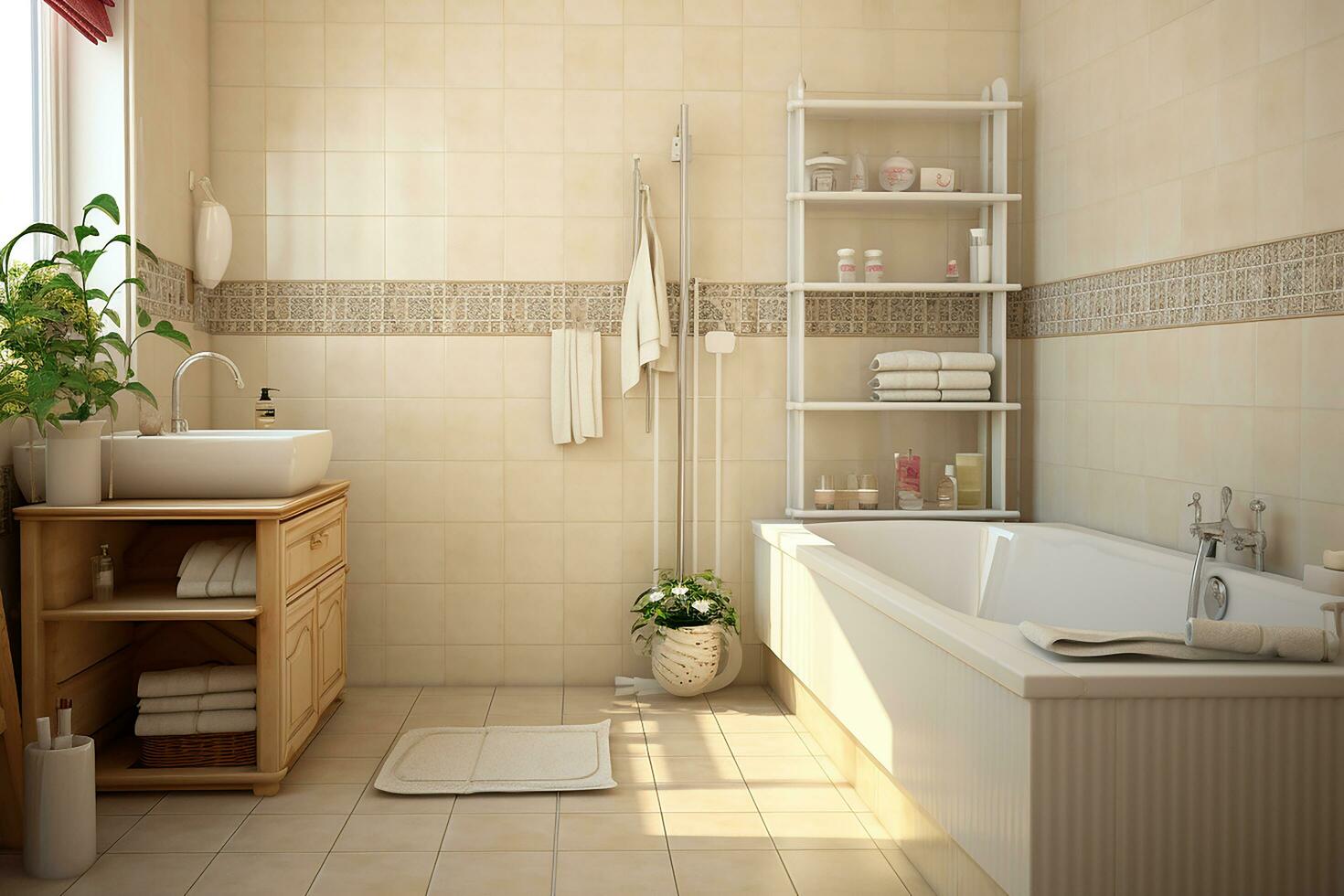 AI generated Bathromm interior free designs photo