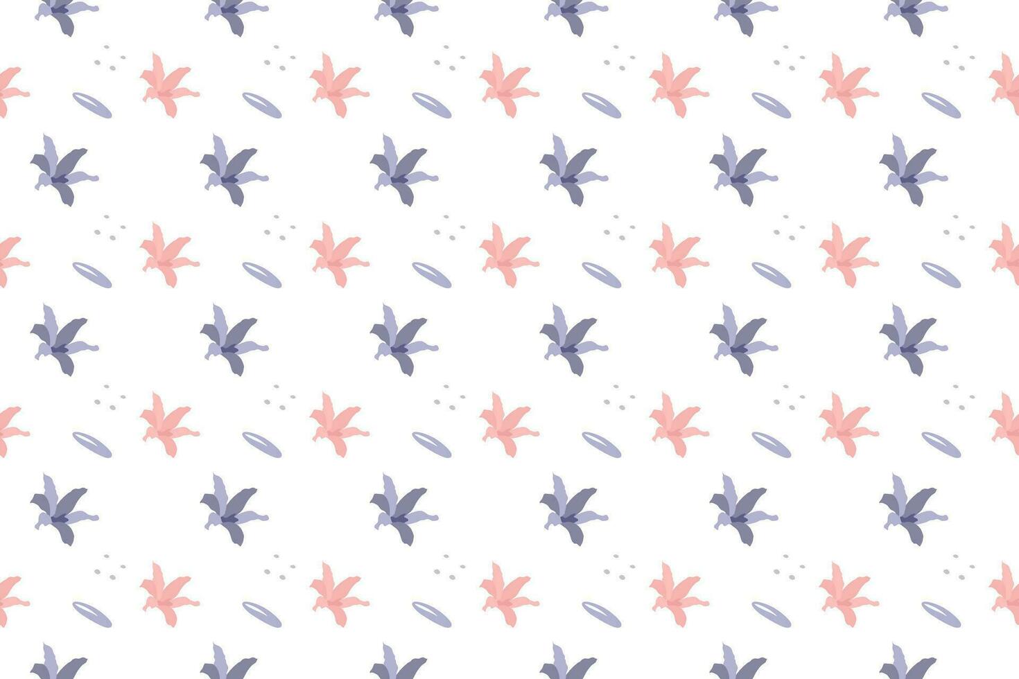 A pink star flower as seamless pattern vector