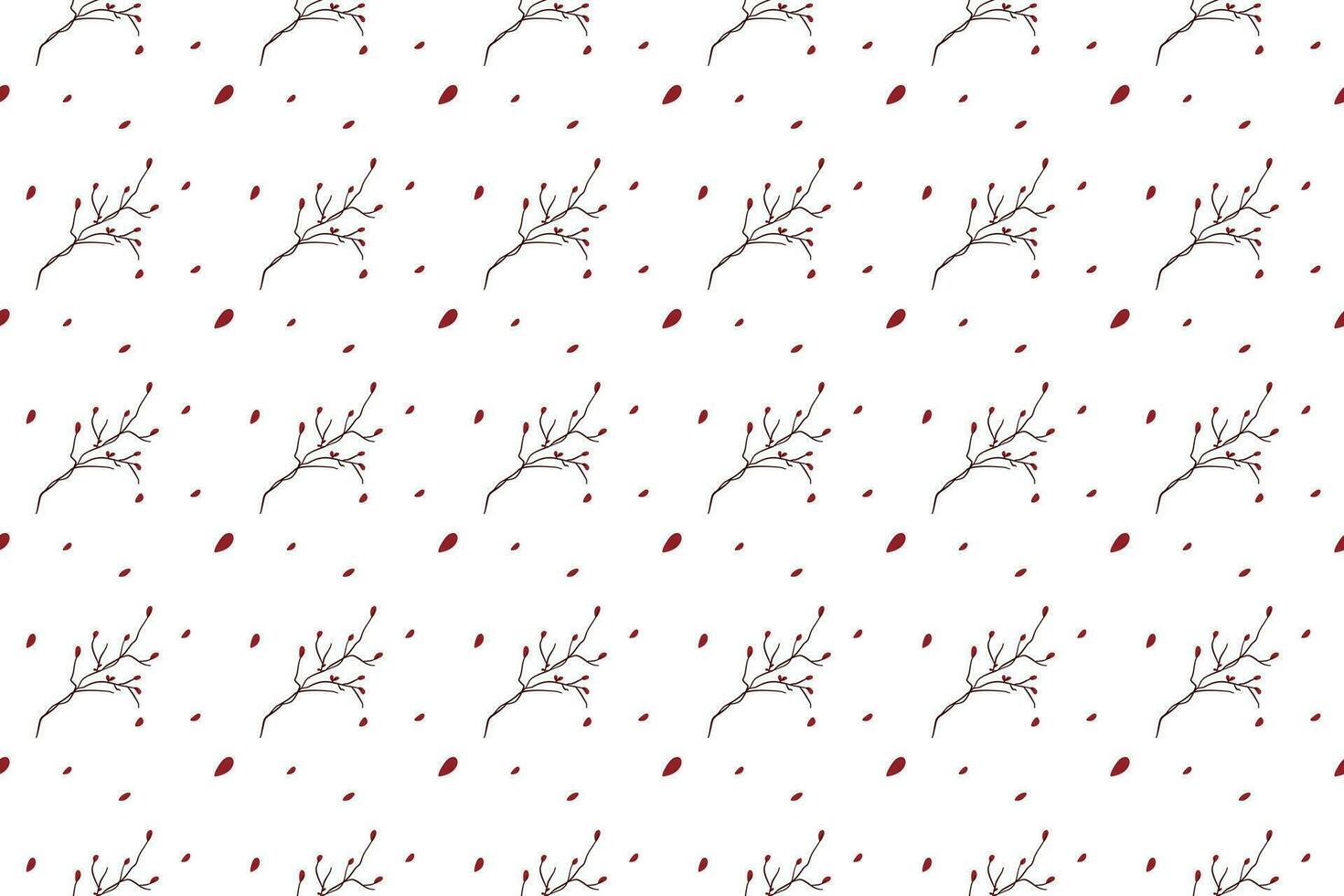 Bouquet of dry branches as seamless pattern background vector