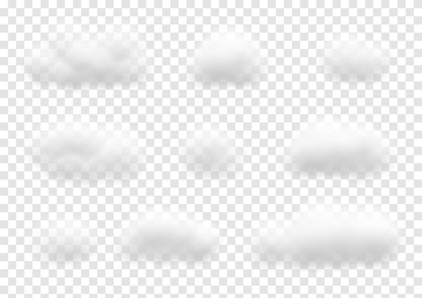 set of cloud shape on background vector