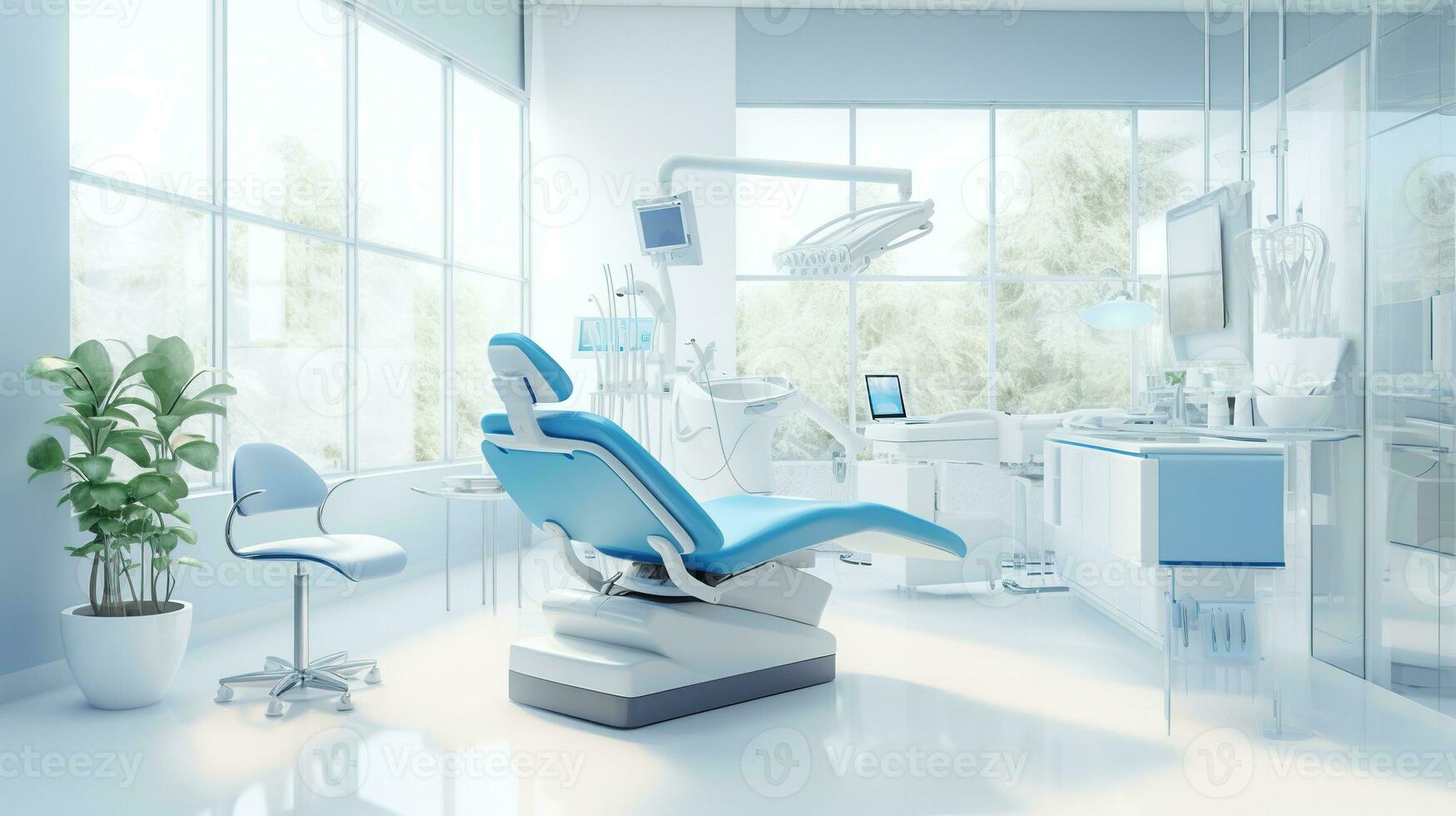 AI generated Modern Dental Clinic with Blue and White Colors photo