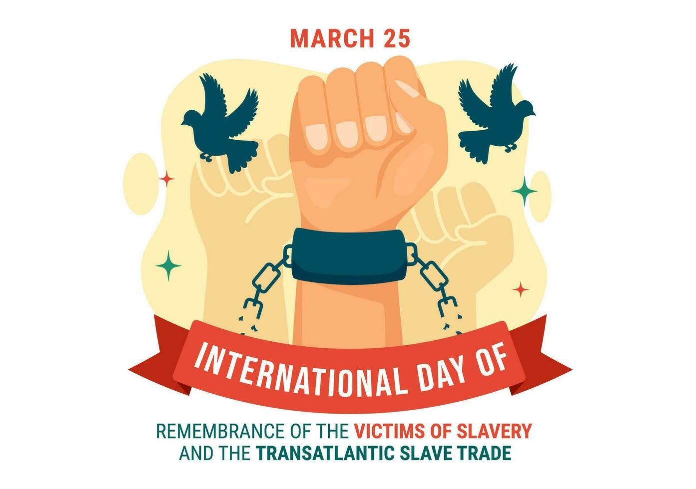 International Day of Remembrance of the Victims of Slavery and the Transatlantic Slave Vector Design Illustration to Against Trafficking in Persons
