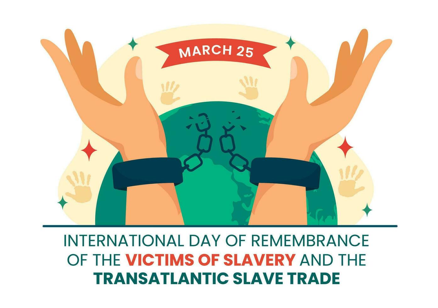 internacional día de remembranza de el víctimas de esclavitud y el transatlántico esclavo vector diseño ilustración a en contra trata en personas