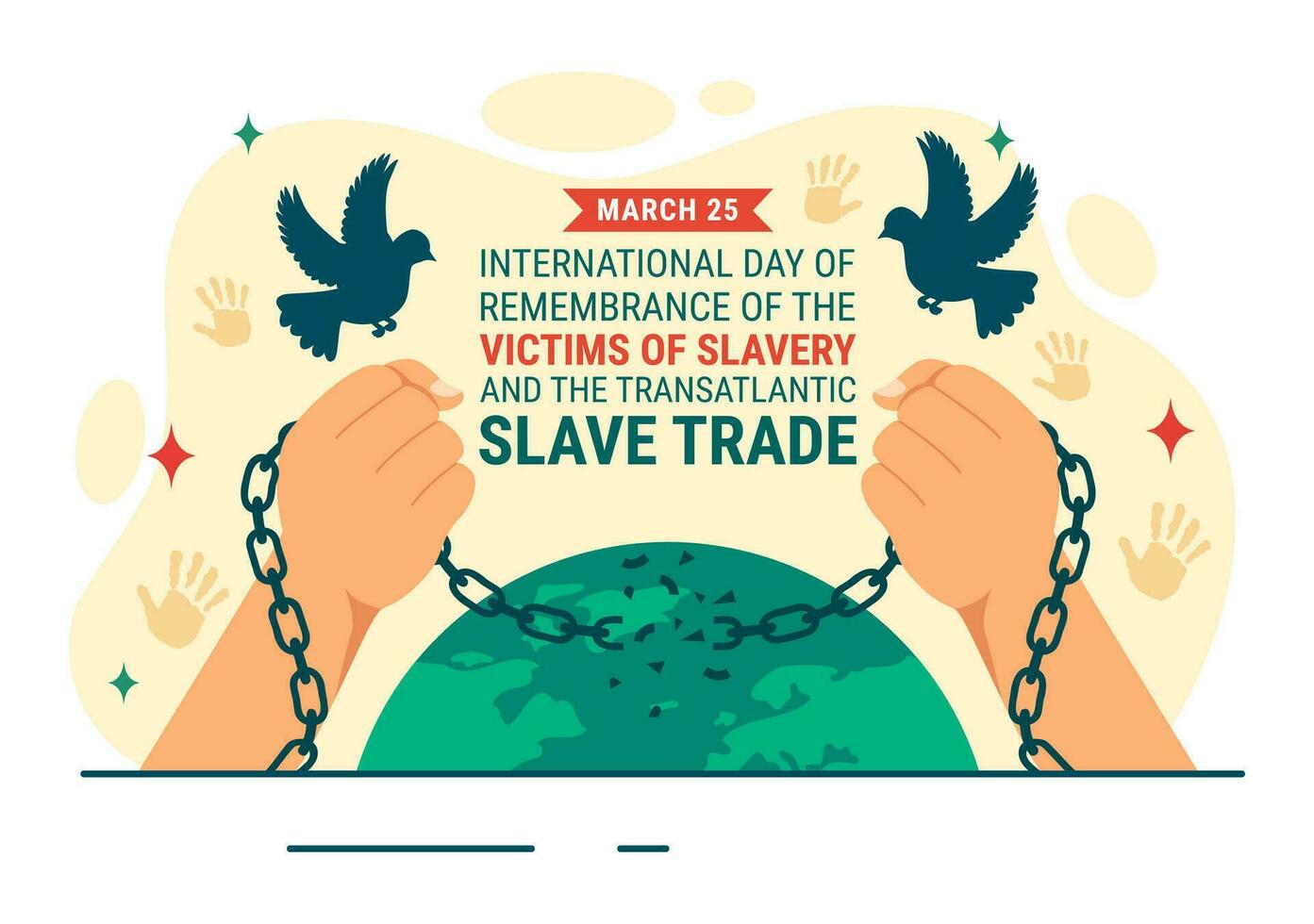 International Day of Remembrance of the Victims of Slavery and the Transatlantic Slave Vector Design Illustration to Against Trafficking in Persons