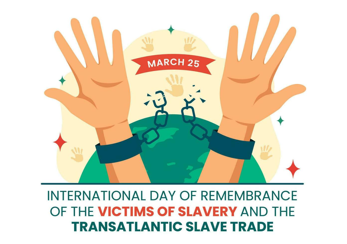 International Day of Remembrance of the Victims of Slavery and the Transatlantic Slave Vector Design Illustration to Against Trafficking in Persons