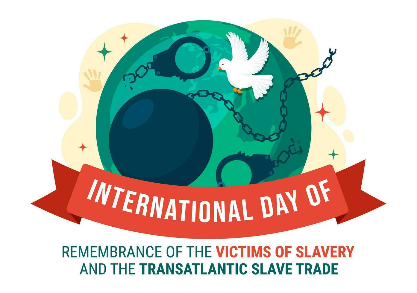 International Day of Remembrance of the Victims of Slavery and the Transatlantic Slave Vector Design Illustration to Against Trafficking in Persons