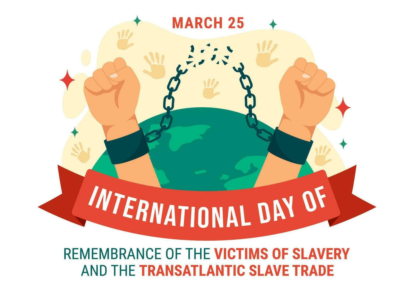 International Day of Remembrance of the Victims of Slavery and the Transatlantic Slave Vector Design Illustration to Against Trafficking in Persons