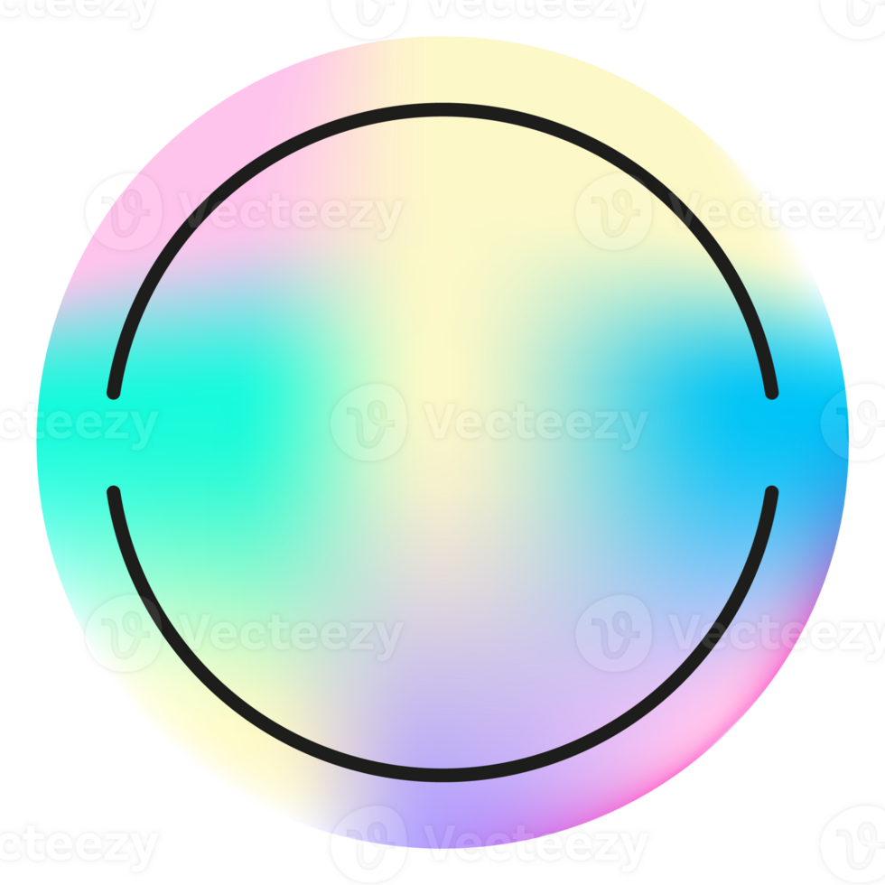 Holographic sticker, hologram label circle shape. PNG sticker for design mockup. Holographic textured sticker for preview tags, labels