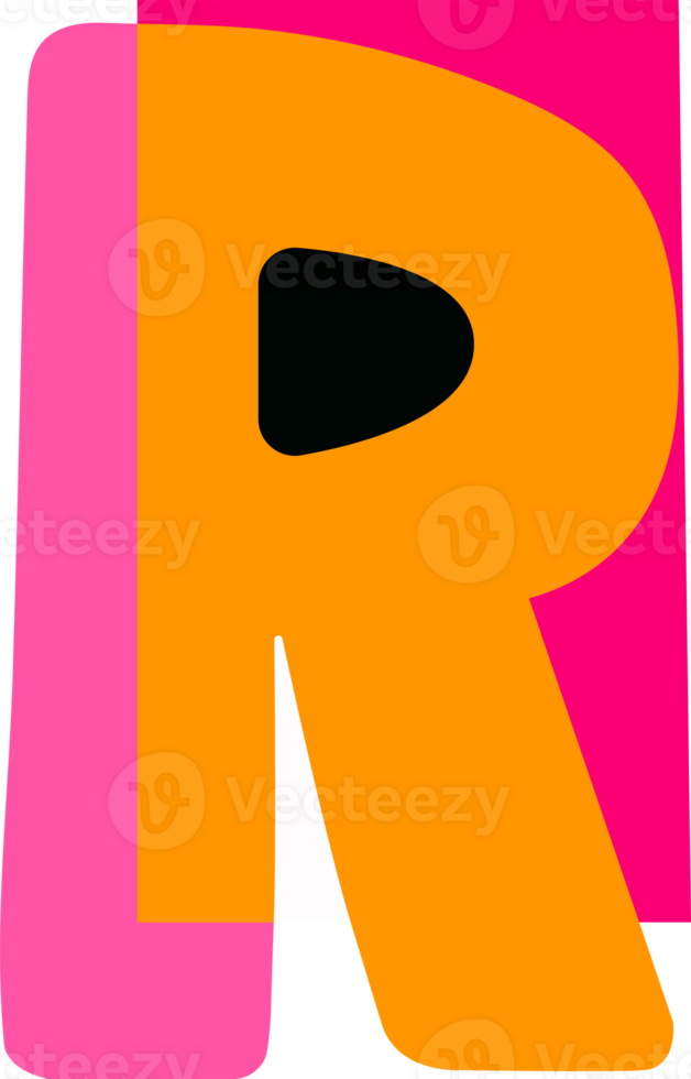 Alphabet in paper style ransom png letter. Flat colorful Anonymous Note Font. Latin Letter funny symbol. Childish hand drawn letter. Cut out.