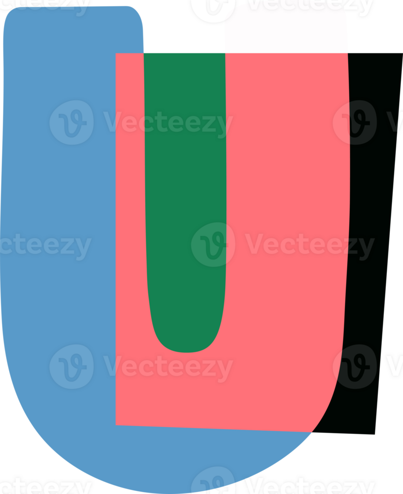 Alphabet in paper style ransom png letter. Flat colorful Anonymous Note Font. Latin Letter funny symbol. Childish hand drawn letter. Cut out.