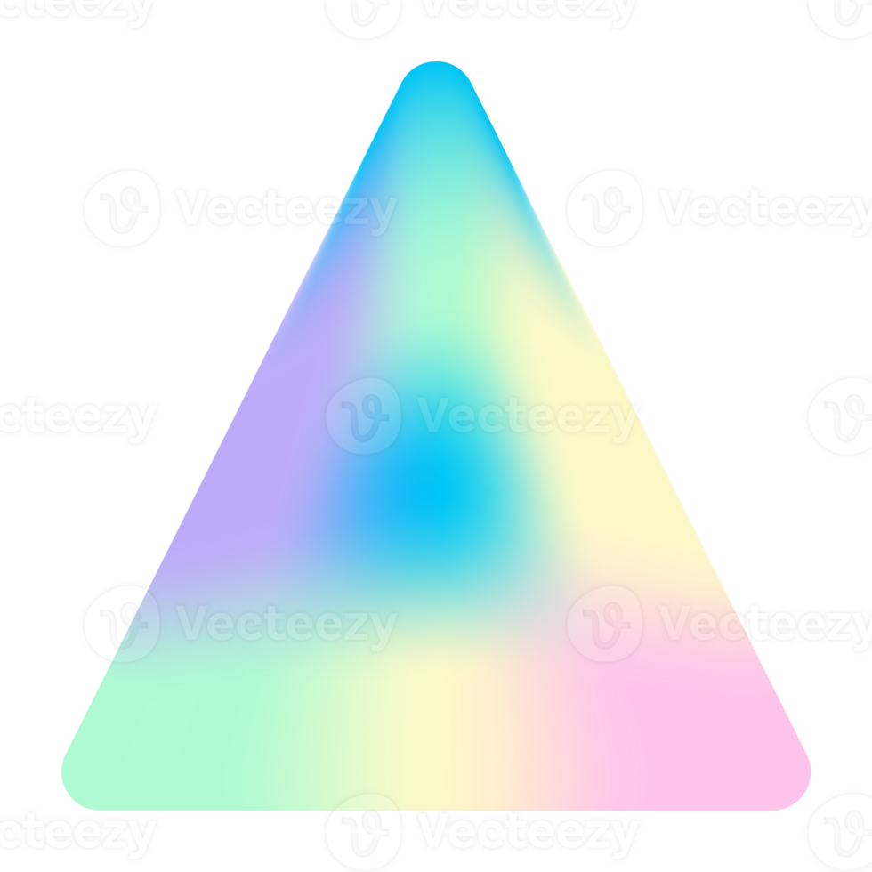 Holographic sticker, hologram label triangle shape. PNG sticker for design mockup. Holographic textured sticker for preview tags, labels
