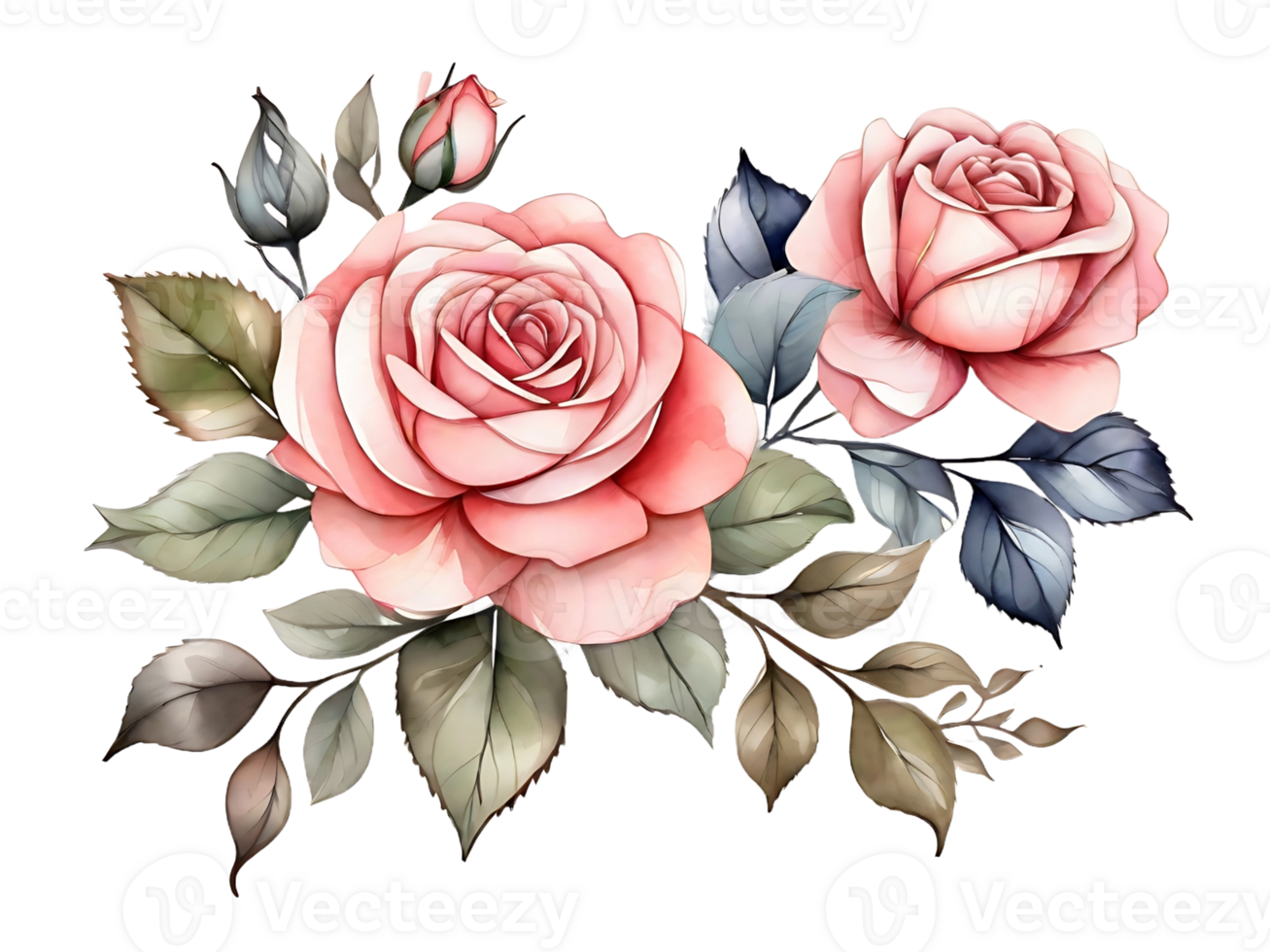 AI generated Bouquet of rose for valentines day. PNG