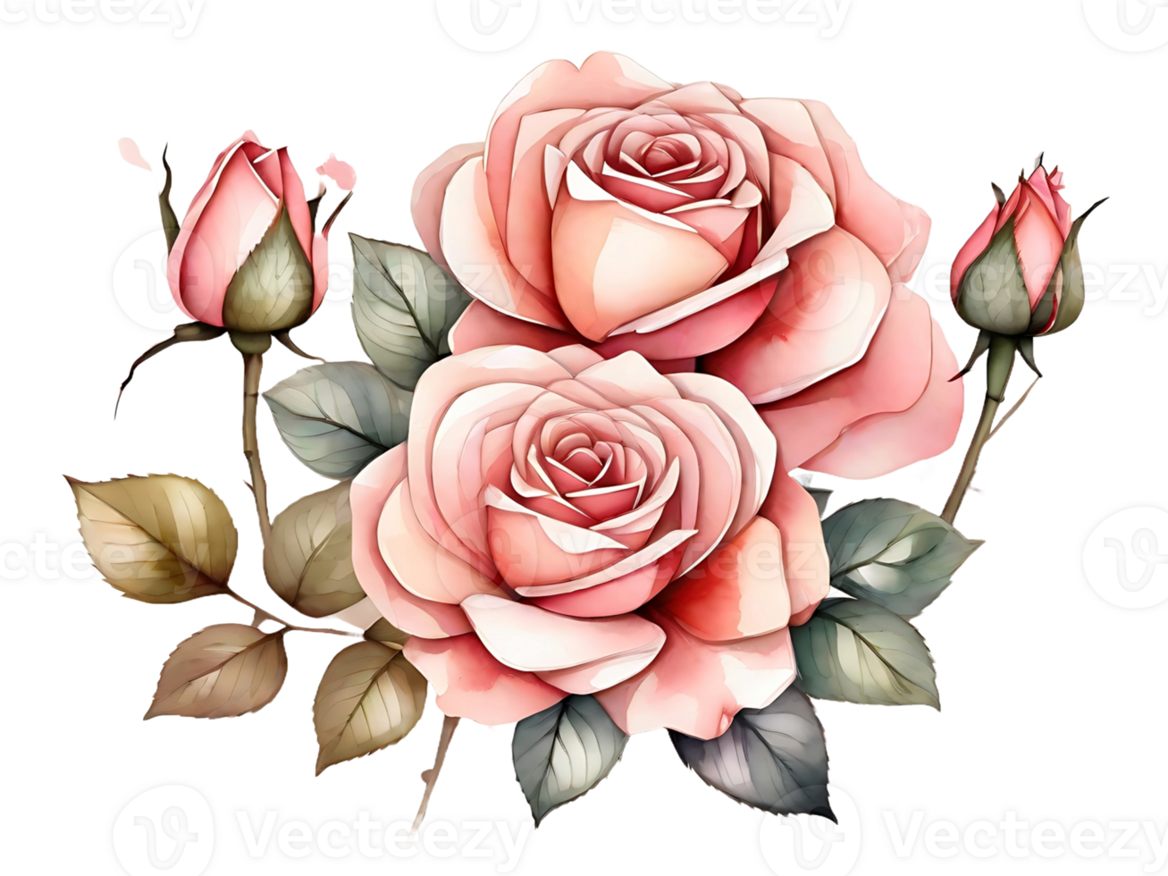 AI generated Bouquet of rose for valentines day. PNG