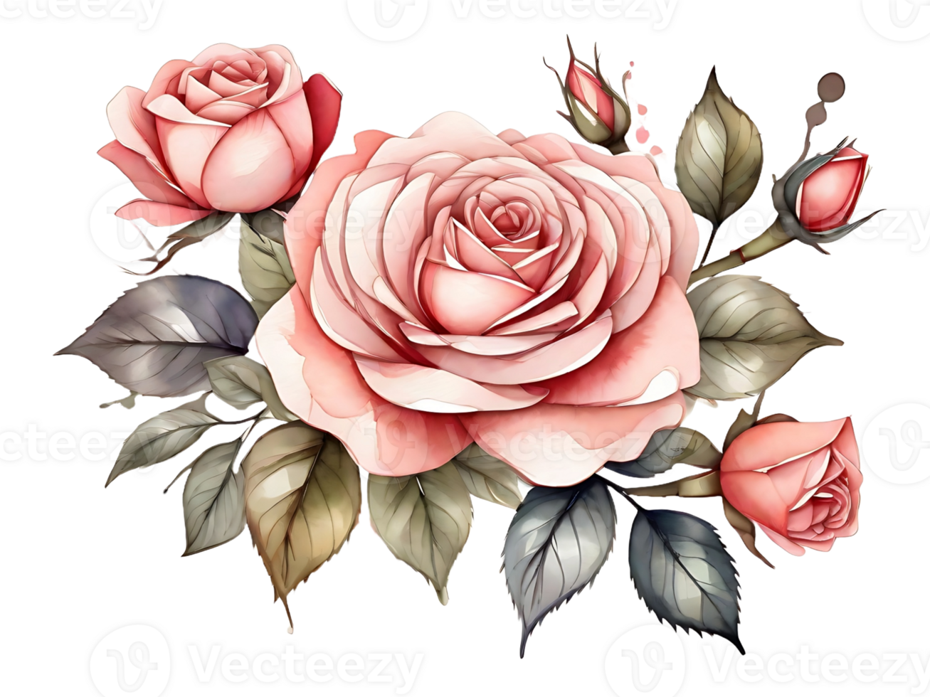 AI generated Bouquet of rose for valentines day. PNG