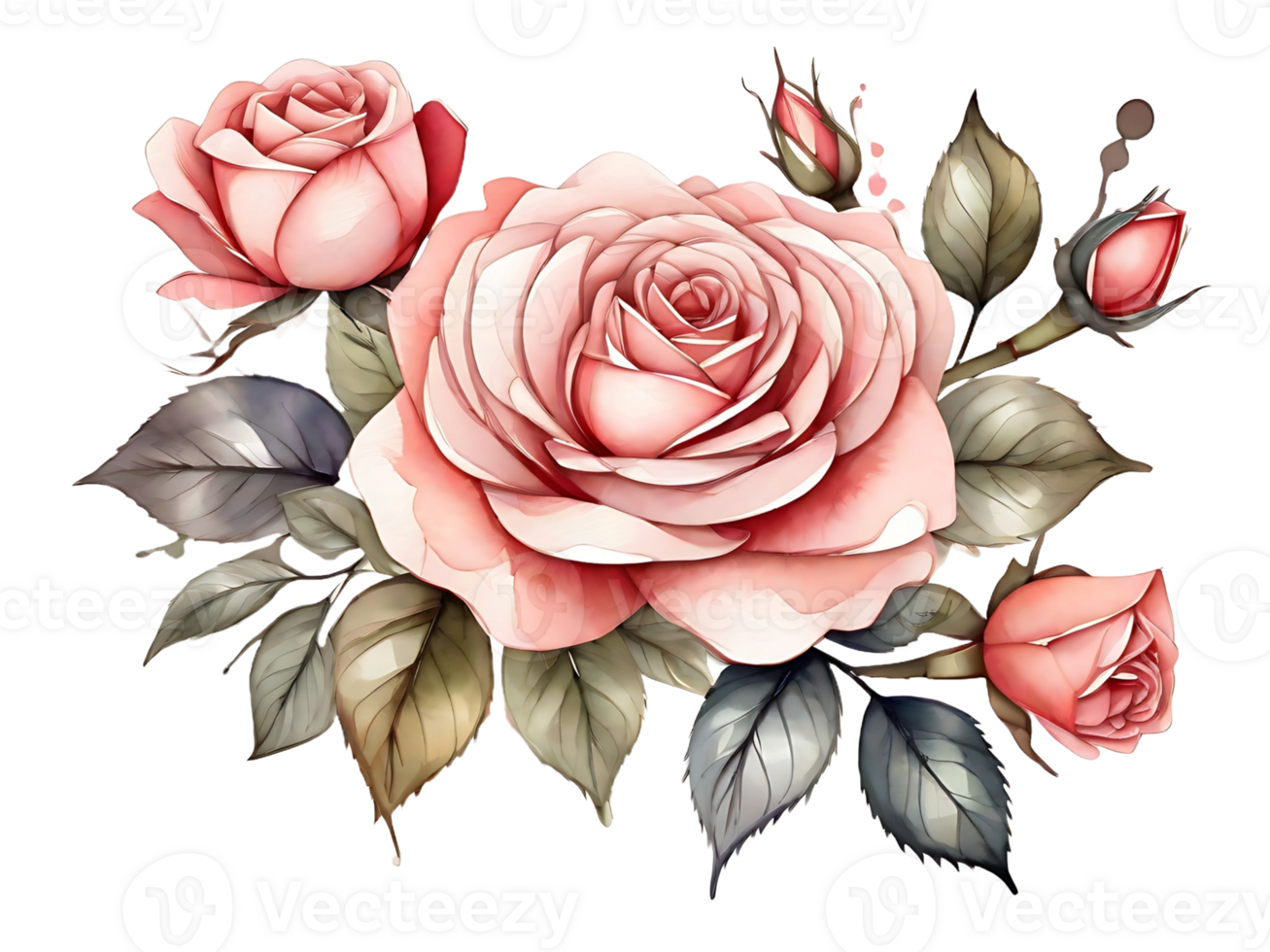 ai généré bouquet de Rose pour valentines journée. png