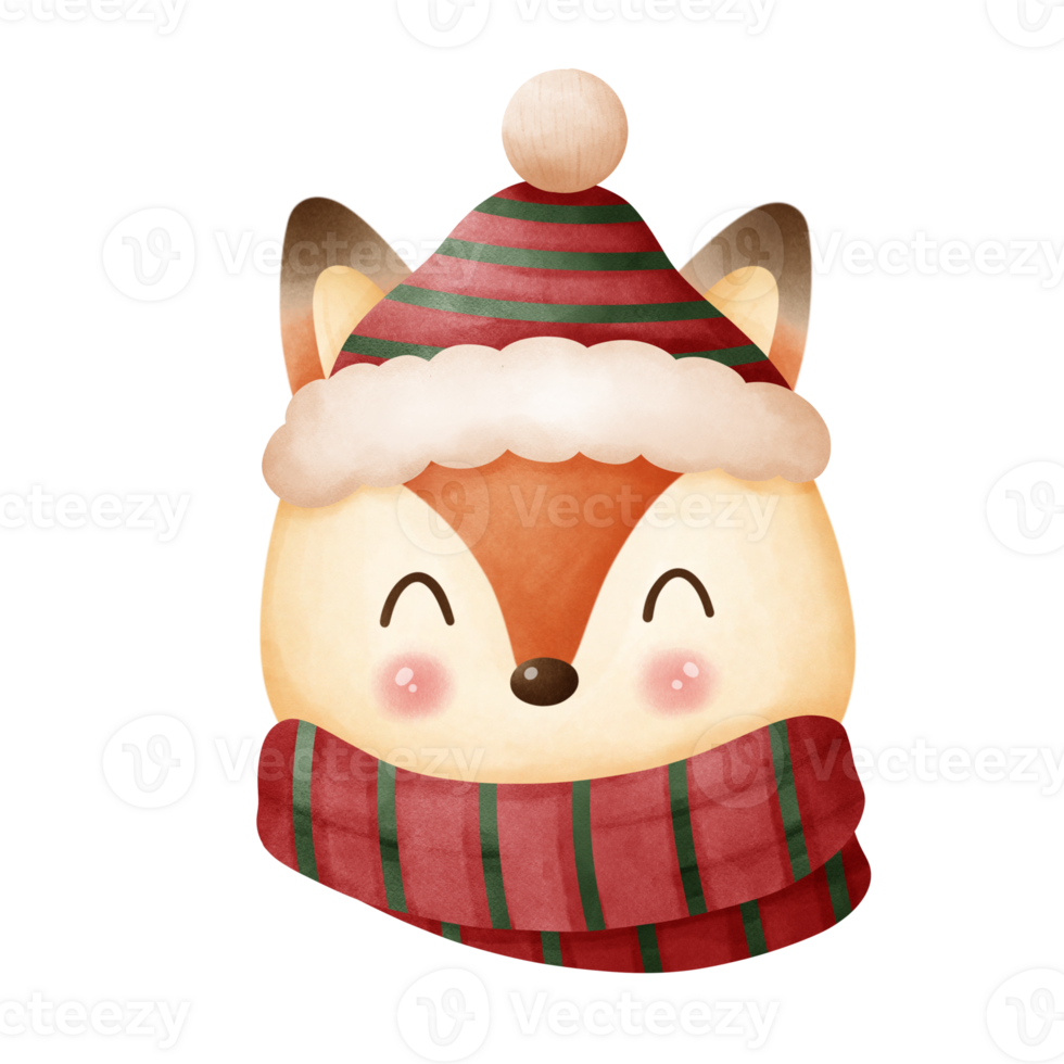 Christmas cute fox png