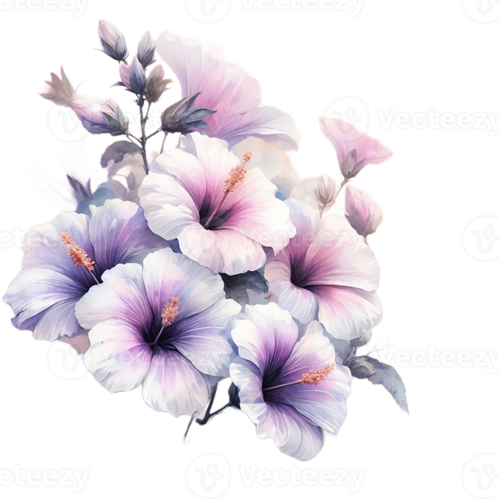 AI generated Shrub Althaea flower ring , blooming flower png