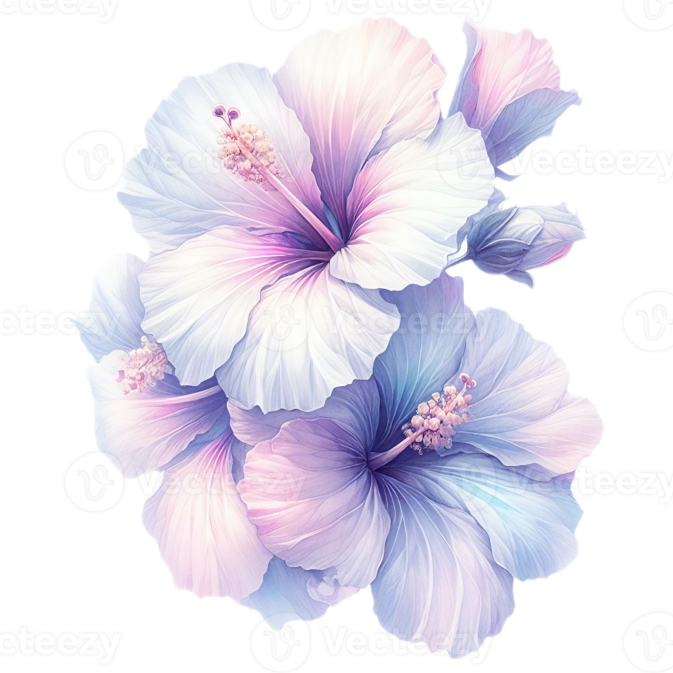 AI generated Shrub Althaea flower ring , blooming flower png