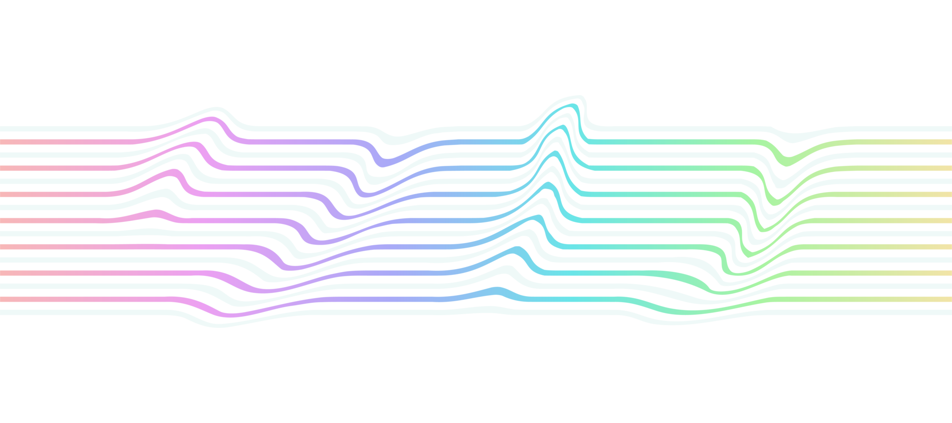 color curved lines waves of colored transparent background png