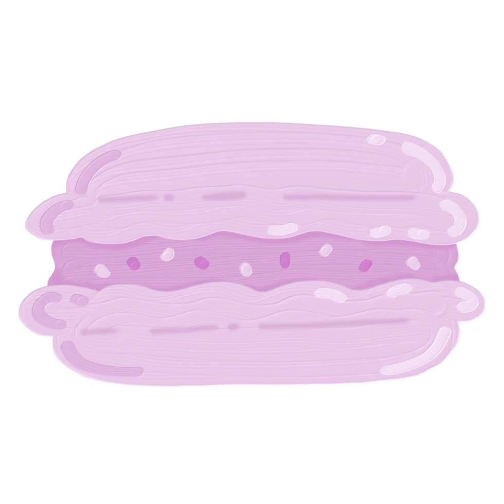 Oil painting dessert macaron cartoon PNG