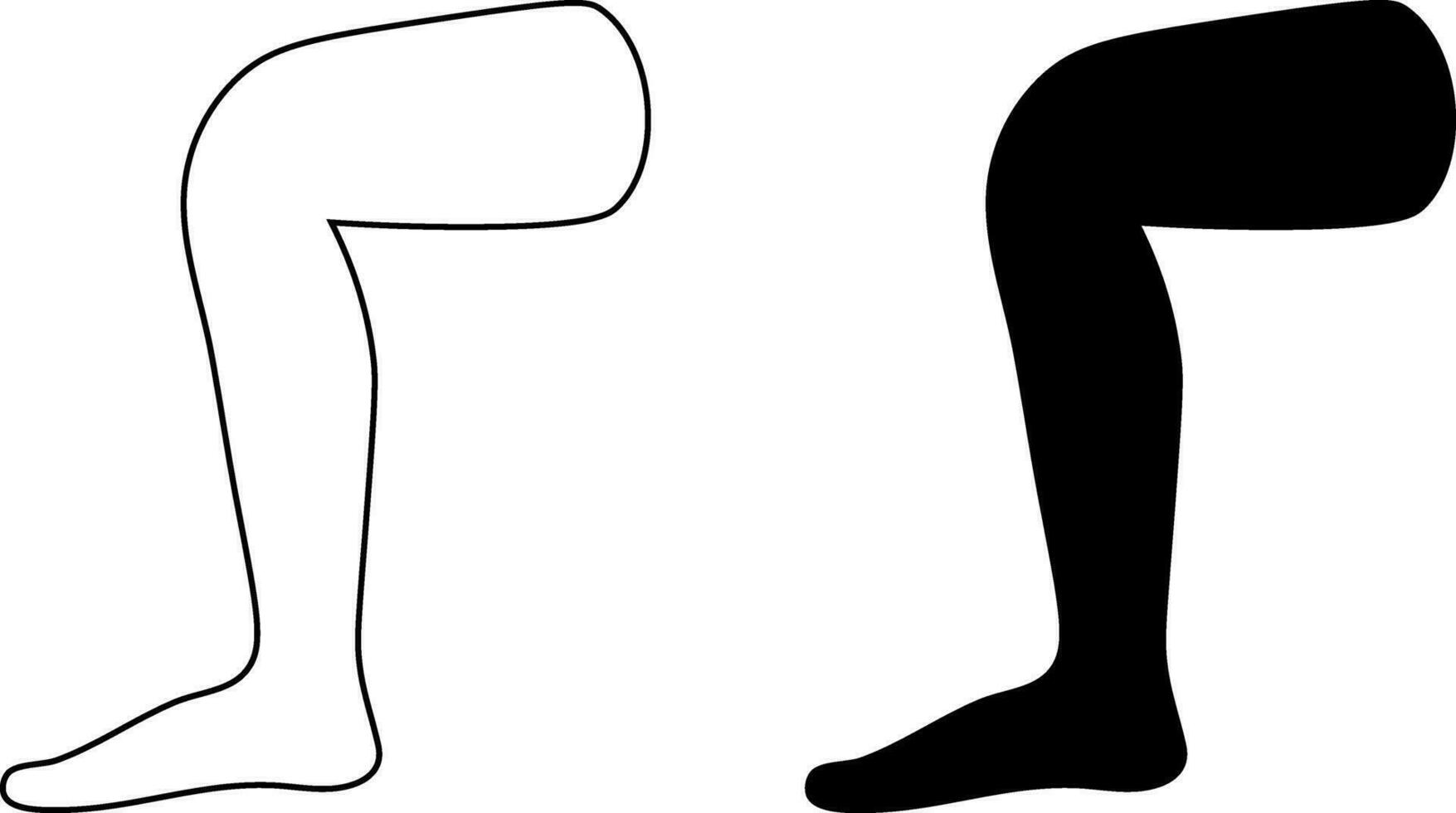 side view leg icon set vector