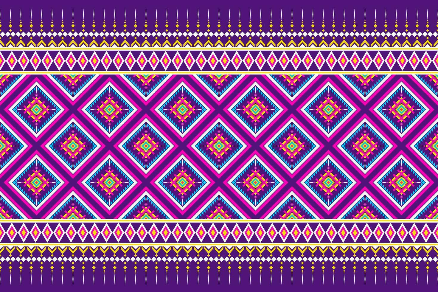 Geometric ethnic pattern traditional Design for background, carpet, wallpaper, clothing, wrapping, Batik, fabric, Vector illustration embroidery style.