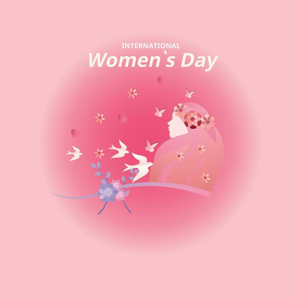 International women day illustration banner vector