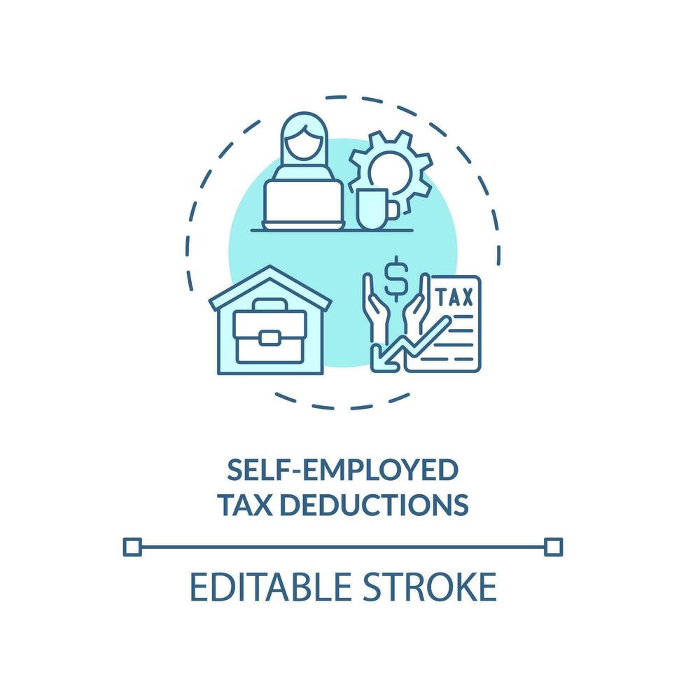 Self-employed tax deduction soft blue concept icon. Reduce taxable income. Tax relief. Type of financial benefit. Round shape line illustration. Abstract idea. Graphic design. Easy to use in article vector