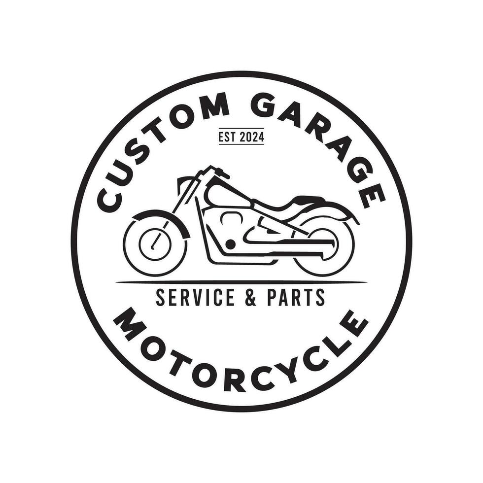 retro motocicleta vector ilustración, Perfecto para motor partes Tienda y Servicio logo diseño