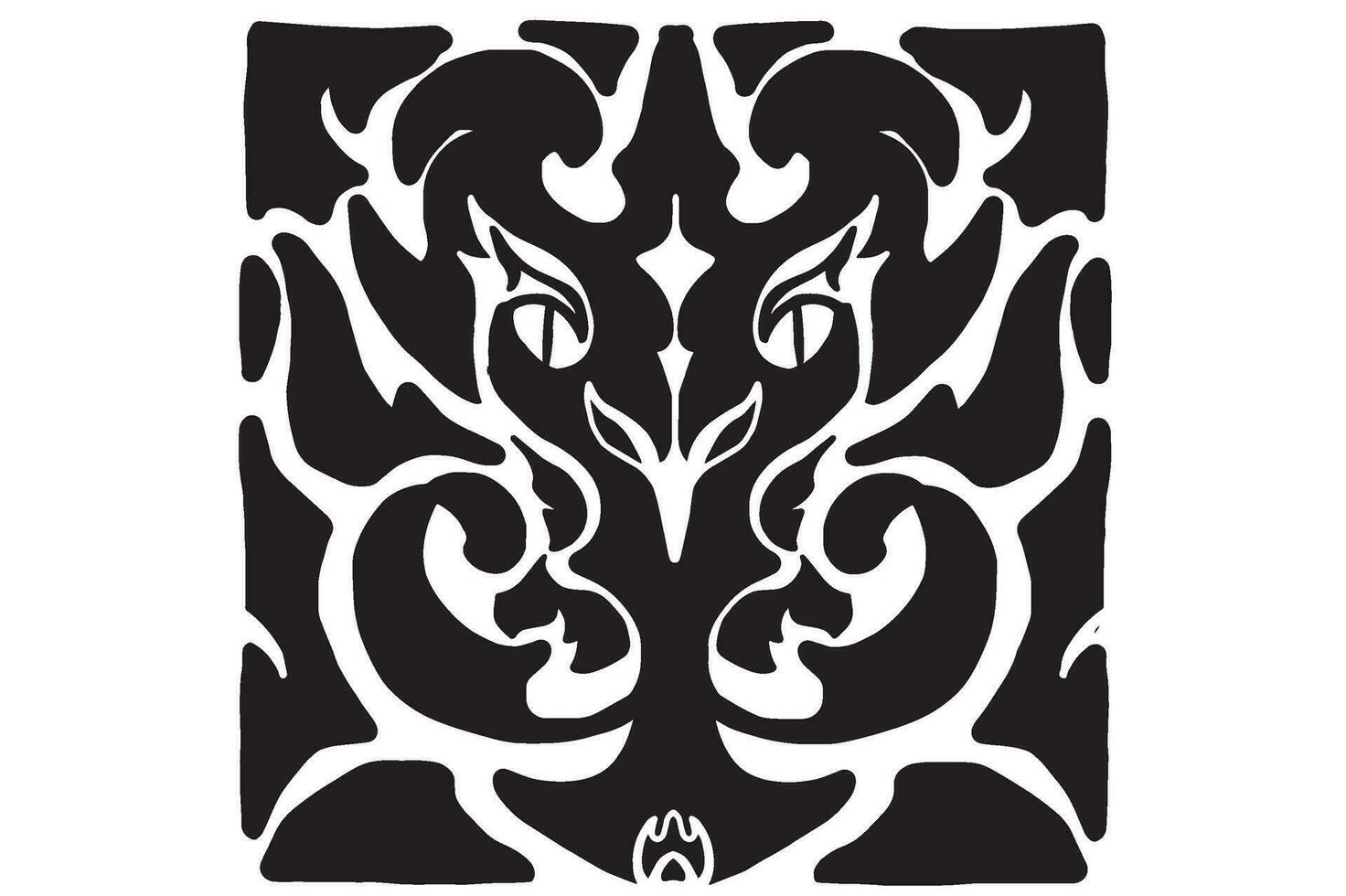 Square Boar Monster Emblem Tattoo vector