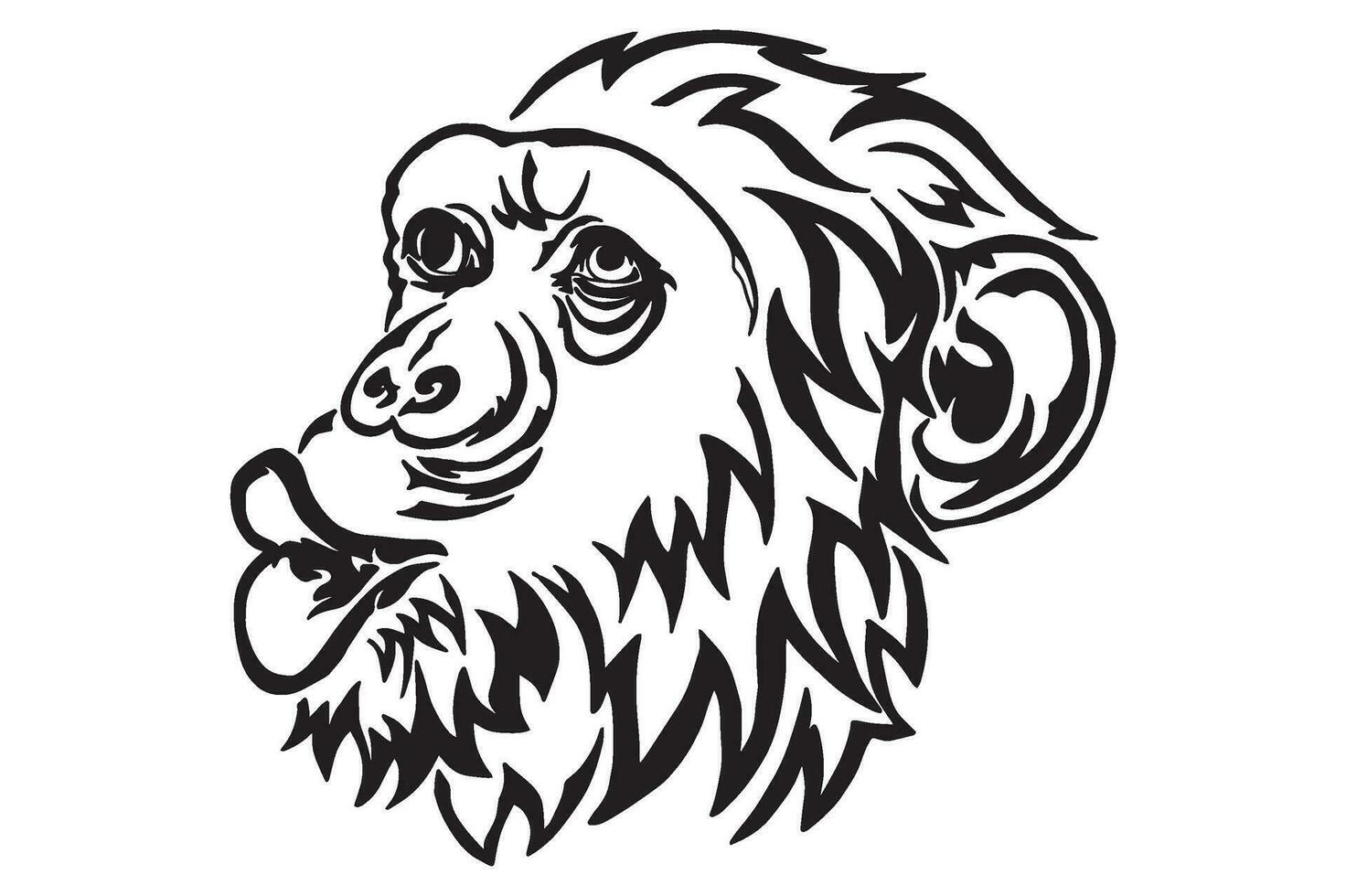Chimpanzee Head Tattoo Design vector