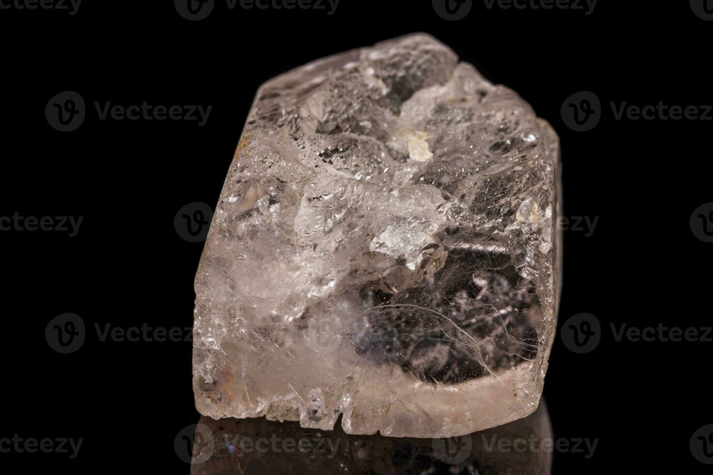 macro mineral stone Topaz on a black background photo