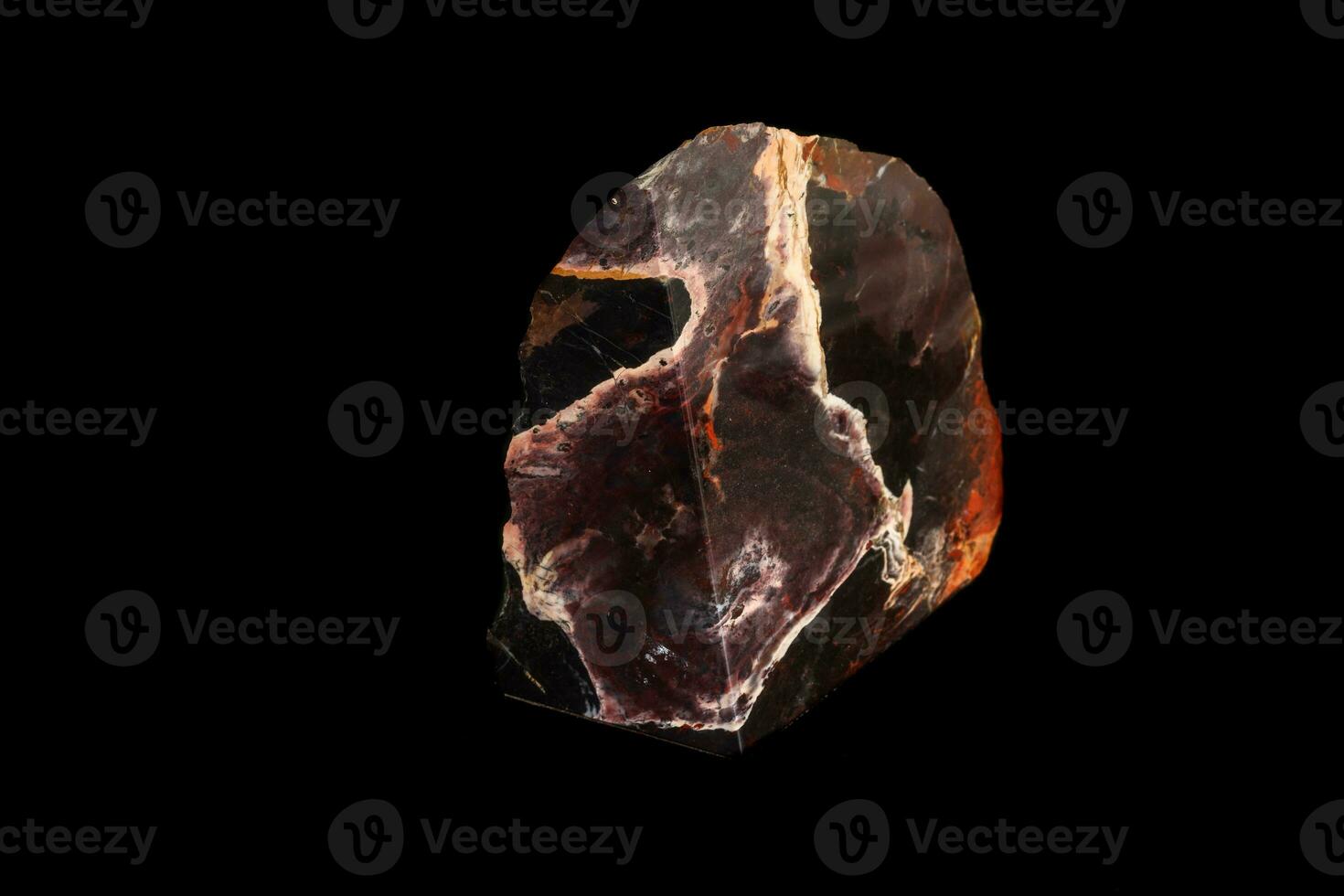 macro stone mineral jasper on black background photo