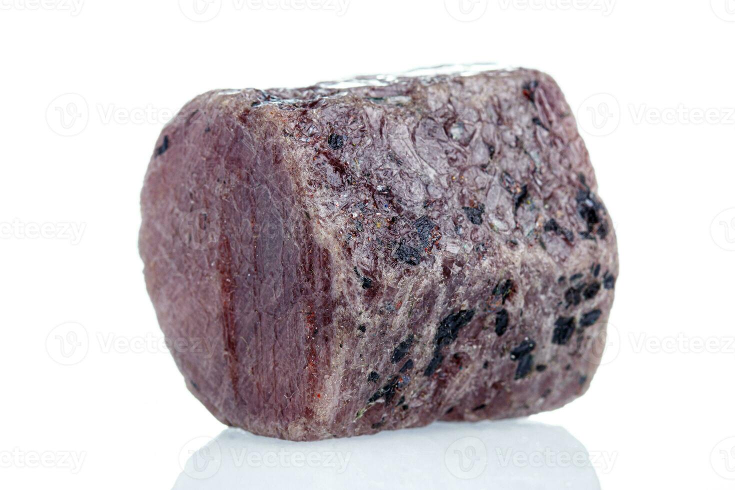 macro mineral stone ruby on a white background photo