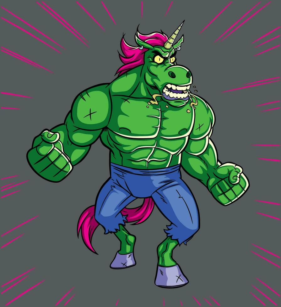 Unicorn Rage Smashing vector