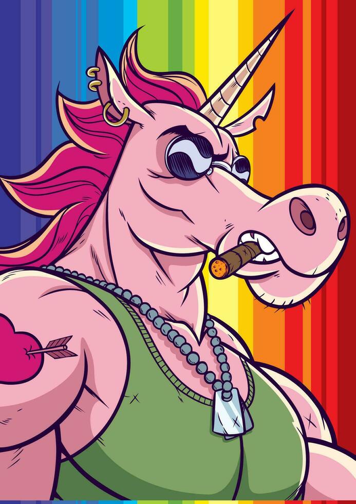 unicornio retrato soldado vector